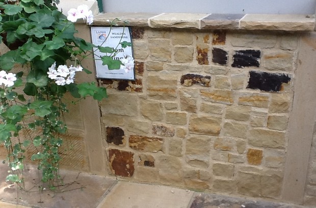 Garden Design example of sandstone walling